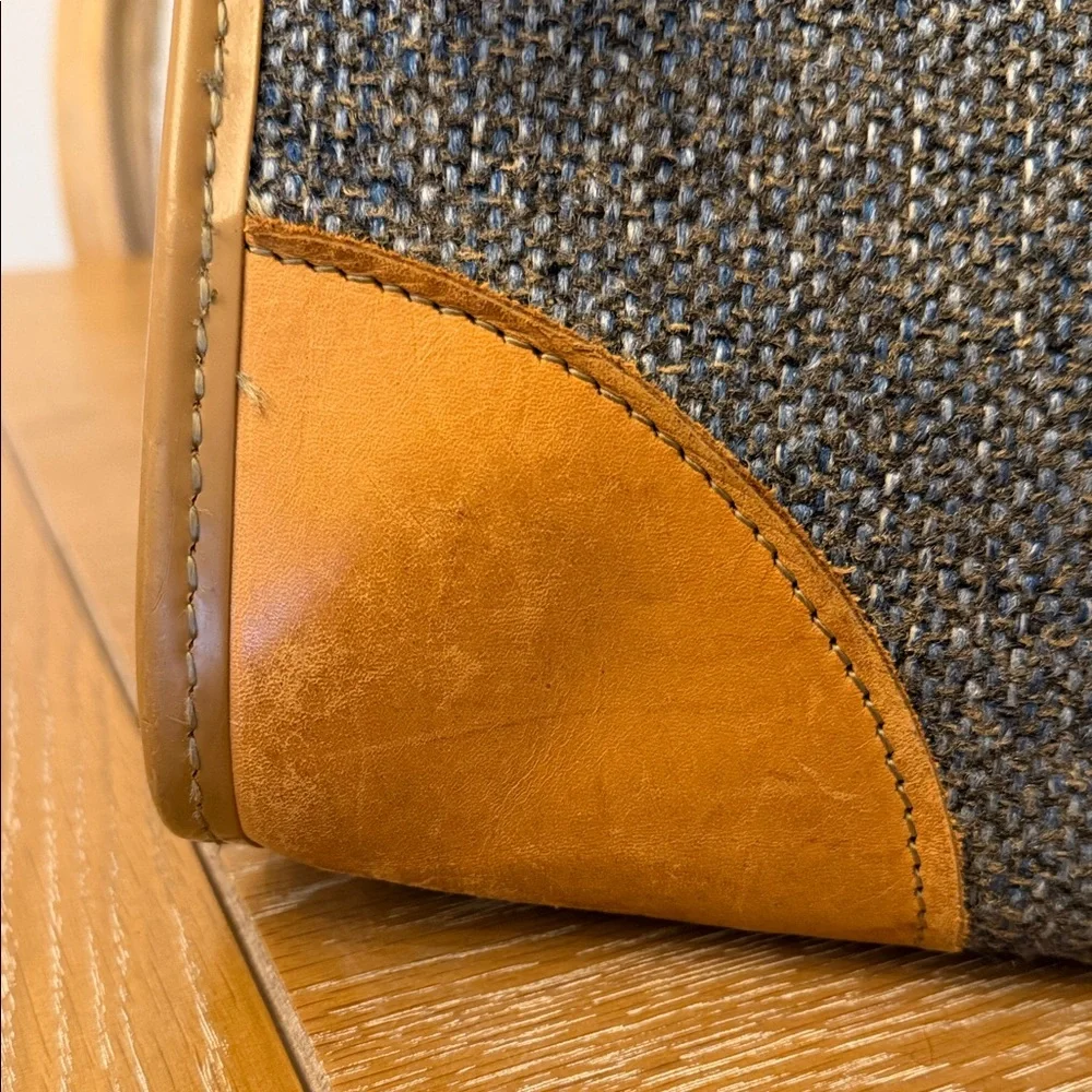 Hartmann Vintage Brown and Gray Tweed Leather Men's Carry-on Bag